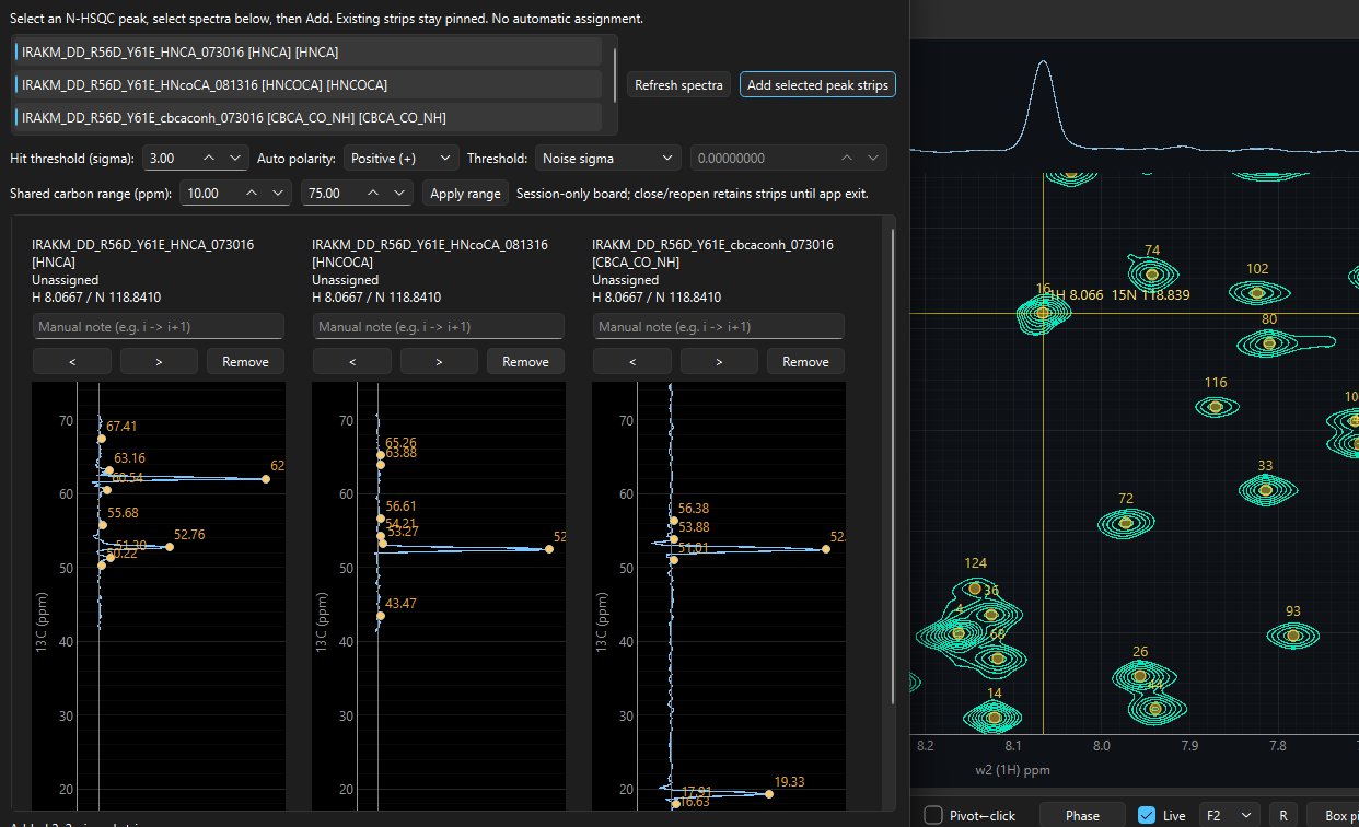 Carbon strip readout in Resona